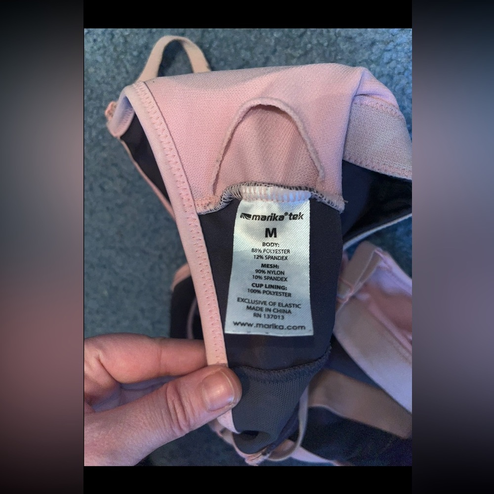 Pink and Grey Sports Bra- size Medium - Picture 2 of 3